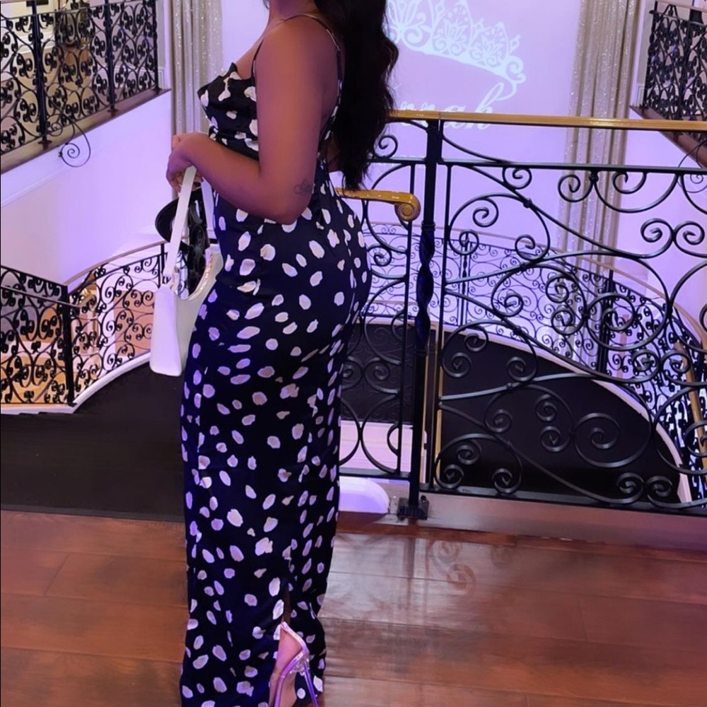 Long maxi leopard print dress